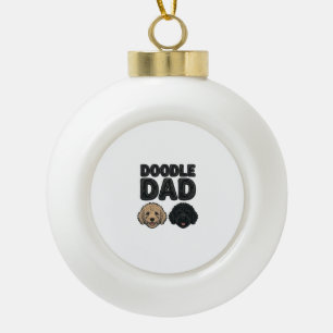 Doodle Dad Vintage Dog Dad Shirt Design_1 Ceramic Ball Christmas Ornament