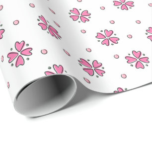 Doodle Daisies and Dots Wrapping Paper