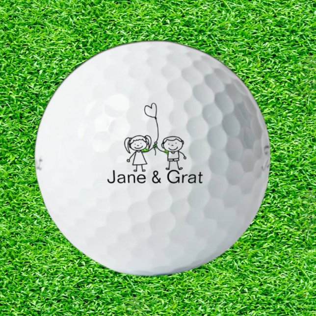  Doodle Daughter & Son Golf Gift Golf Balls (Tee off with creativity: Gifts that swing!)