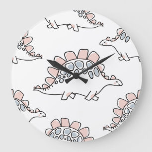 Doodle Dinosaurs: Hand Drawn Fun. Large Clock