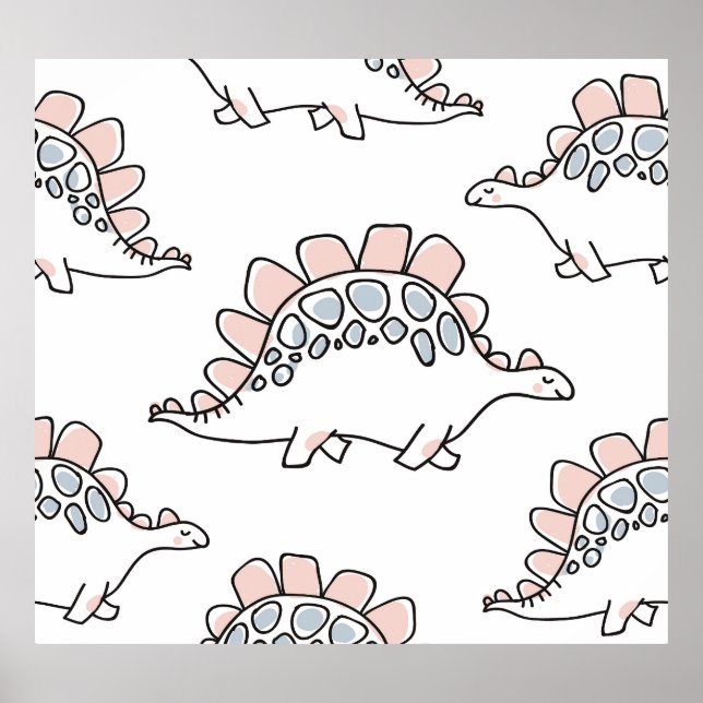 Doodle Dinosaurs: Hand Drawn Fun. Poster (Front)