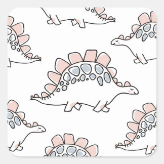 Doodle Dinosaurs: Hand Drawn Fun. Square Sticker