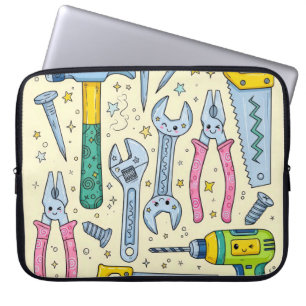 Doodle DIY Tool Collection Laptop Sleeve