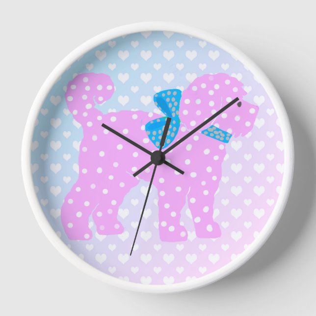 Doodle Dog Baby Young Girl Clock (Front)