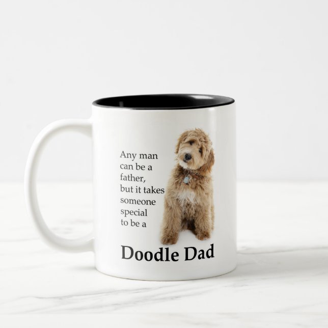 Doodle Dog Dad Two-Tone Coffee Mug (Left)