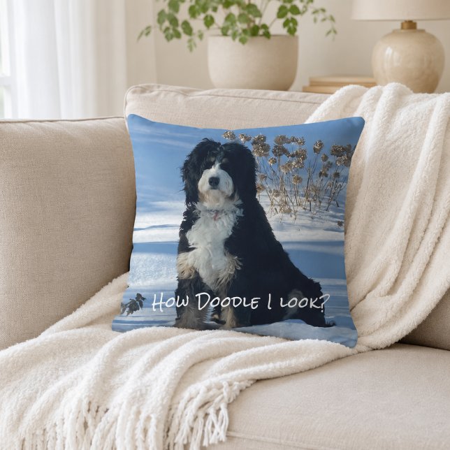 Doodle Dog Lover Funny Home Decor Throw Pillow (Creator Uploaded)