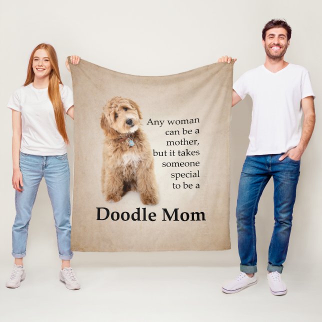 Doodle Dog Mom Fleece Blanket (In Situ)