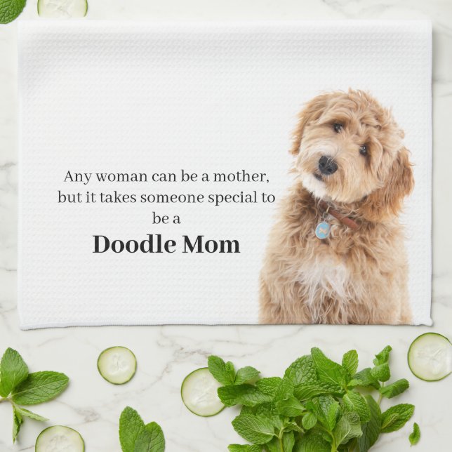 Doodle Dog Mom Kitchen Towel (Folded)