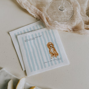 Doodle Dog   Personalized Pet Illustration Wedding Napkin