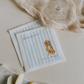 Doodle Dog | Personalized Pet Illustration Wedding Napkin