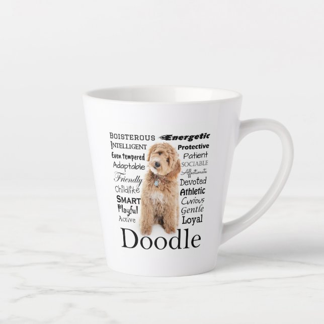 Doodle Dog Traits Latte Mug (Right)