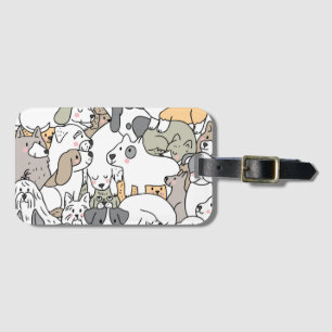 Doodle Dogs Background Luggage Tag