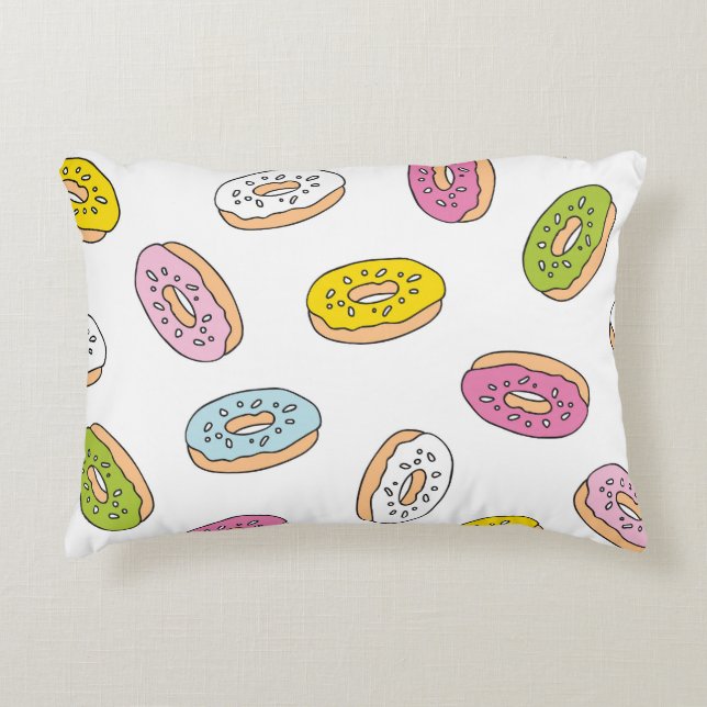 Doodle doughnuts pattern, seamless design. accent pillow (Front)