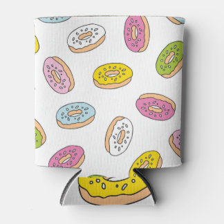 Doodle doughnuts pattern, seamless design. can cooler