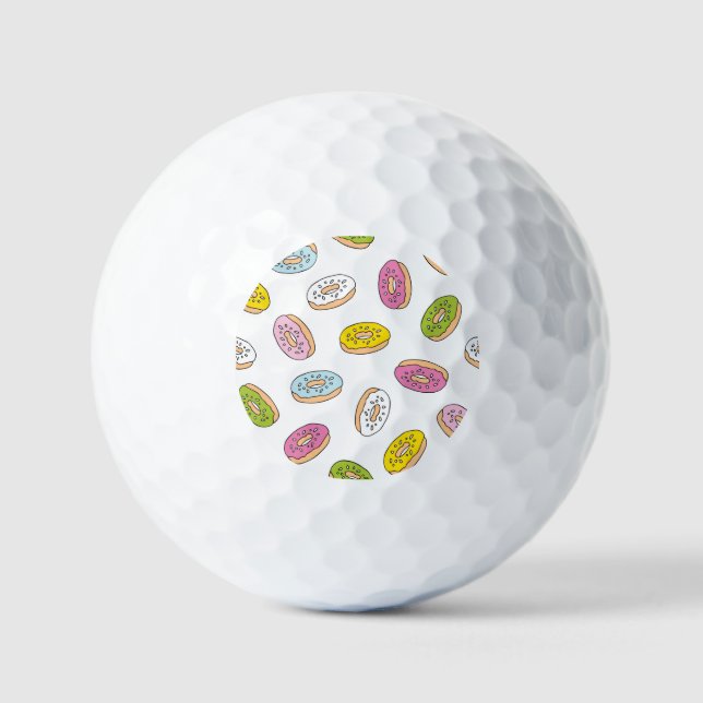 Doodle doughnuts pattern, seamless design. golf balls (Front)