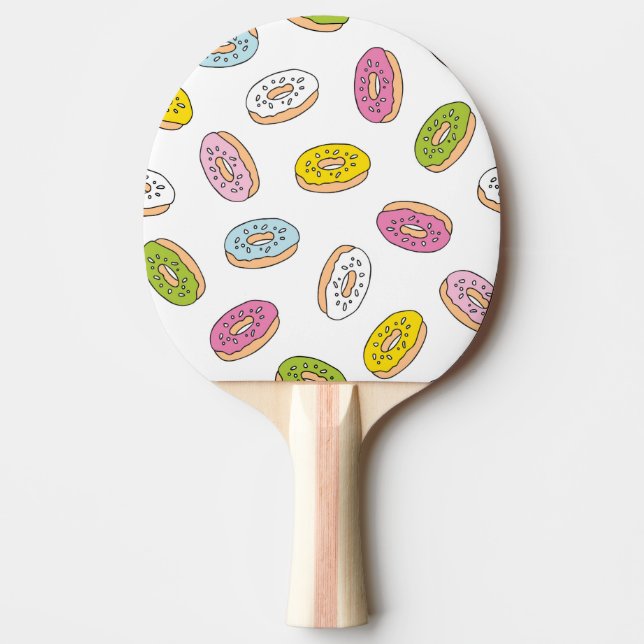 Doodle doughnuts pattern, seamless design. ping pong paddle (Front)