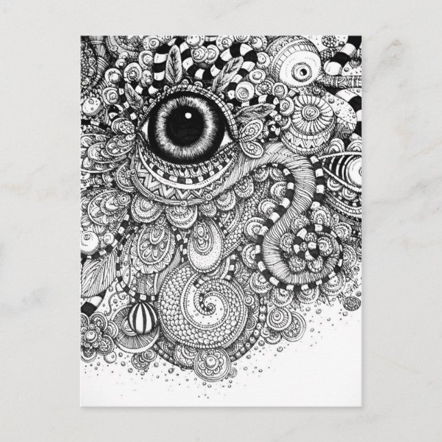 Doodle Drawing with an Eye Postcard (Front)