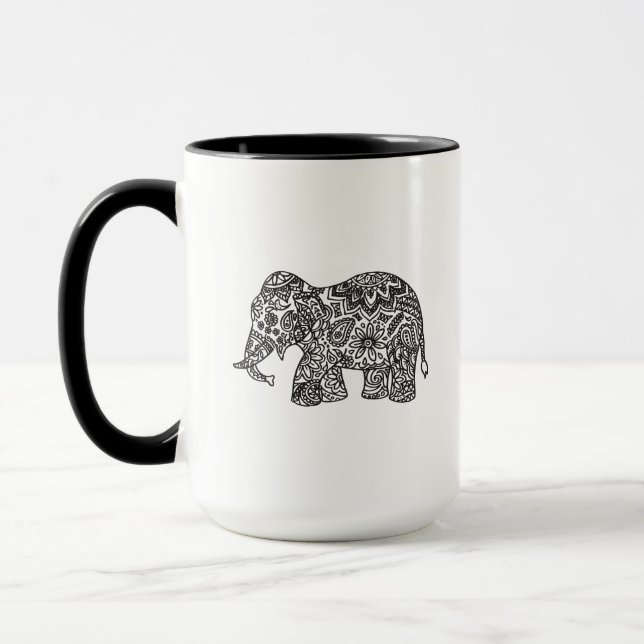 Doodle Elephant Mug (Left)