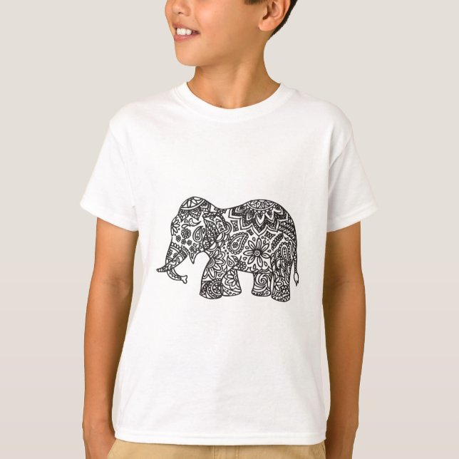 Doodle Elephant T-Shirt (Front)