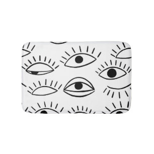Doodle eye, creative seamless pattern. bath mat