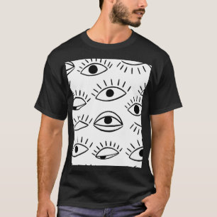 Doodle eye, creative seamless pattern. T-Shirt
