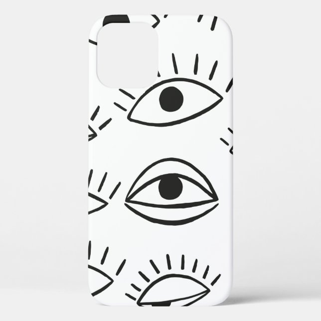 Doodle eye, seamless pattern.  Case-Mate iPhone case (Back)