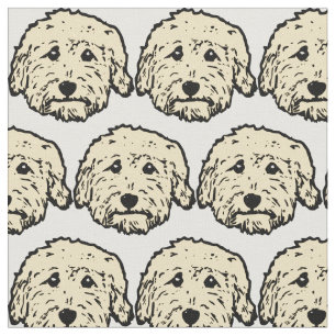 Doodle fabric with Apricot Doodle dogs