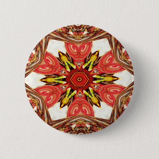 Doodle Floral Art Print 2 Inch Round Button (Front)