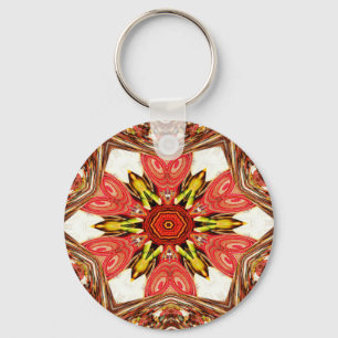 Doodle Floral Art Print Keychain