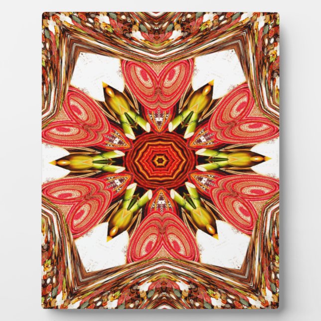 Doodle Floral Art Print Plaque (Front)