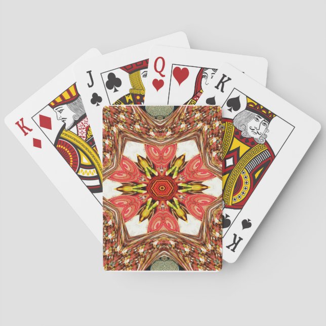 Doodle Floral Art Print Playing Cards (Back)