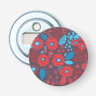 Doodle floral pattern bottle opener