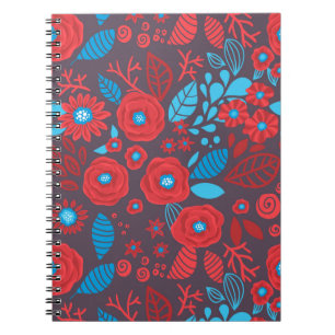 Doodle floral pattern notebook