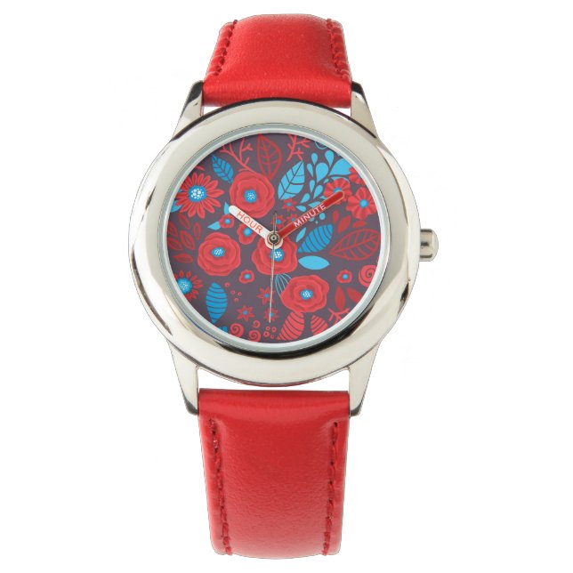 Doodle floral pattern watch (Front)