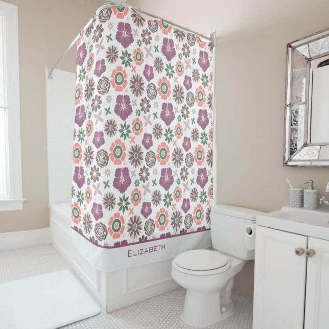 Doodle floral seamless pattern personalized name  (In Situ)