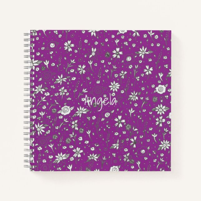 Doodle Flower Notebook Customizable (Front)
