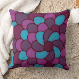 Doodle Flower Petals Throw Pillow