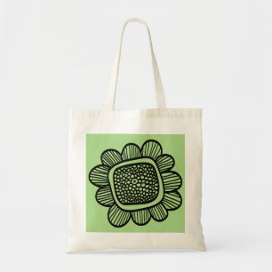 doodle flower tote bag