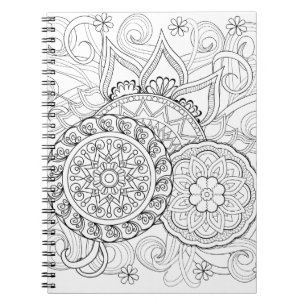 Doodle Flowers And Mandalas Notebook