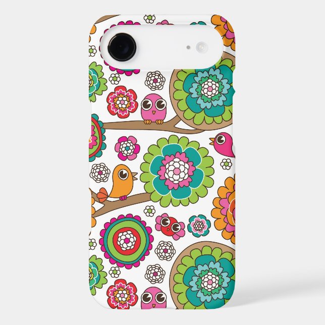 doodle flowers background pattern Case-Mate iPhone case (Back)