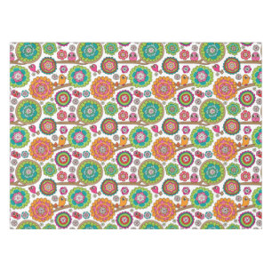 doodle flowers background pattern tablecloth