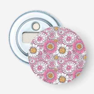 Doodle flowers bottle opener