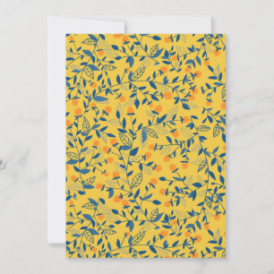 Doodle flowers in blue and yellow