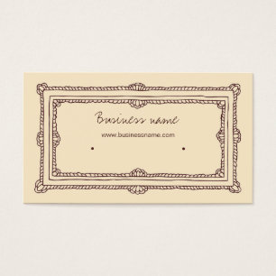 Doodle Frame Brown Cream Beige Earring Holder