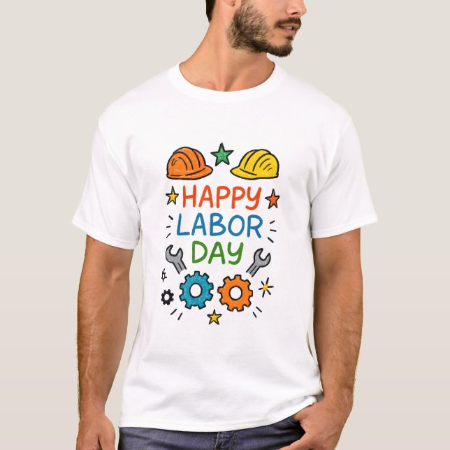Doodle Fun Labour Day T-Shirt (Front)