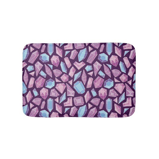 Doodle gems, vintage seamless background. bath mat (Front)