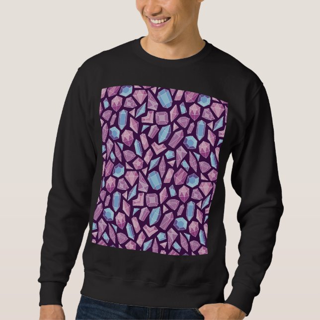 Doodle gems, vintage seamless background. sweatshirt (Front)