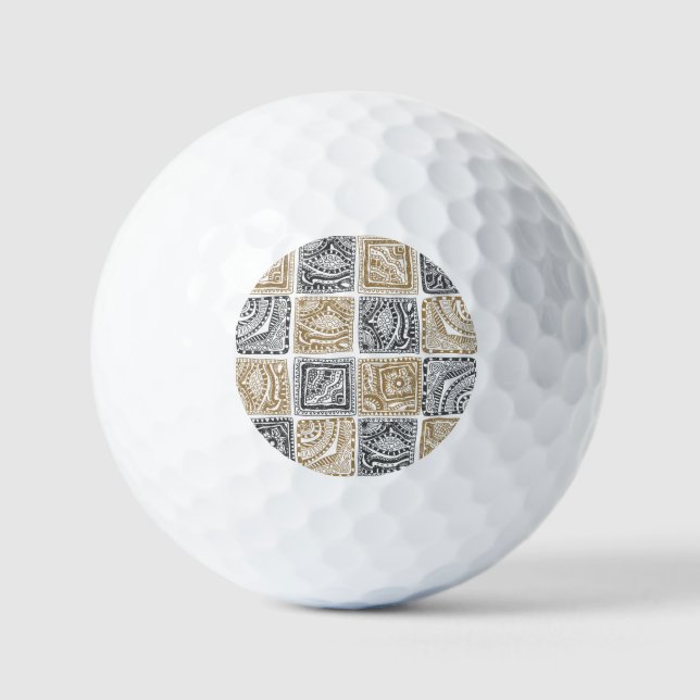 Doodle geometric, vintage abstract pattern. golf balls (Front)