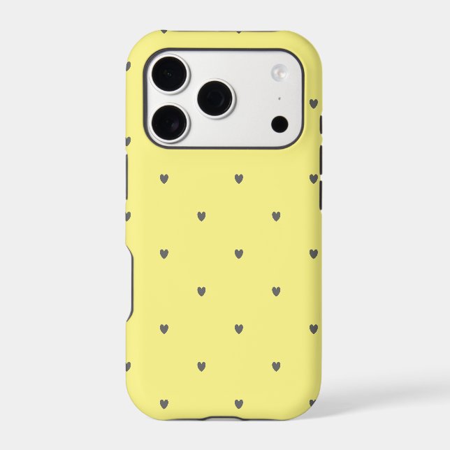 Doodle Grey Heart Pattern Yellow Custom Colour Cut (Back)