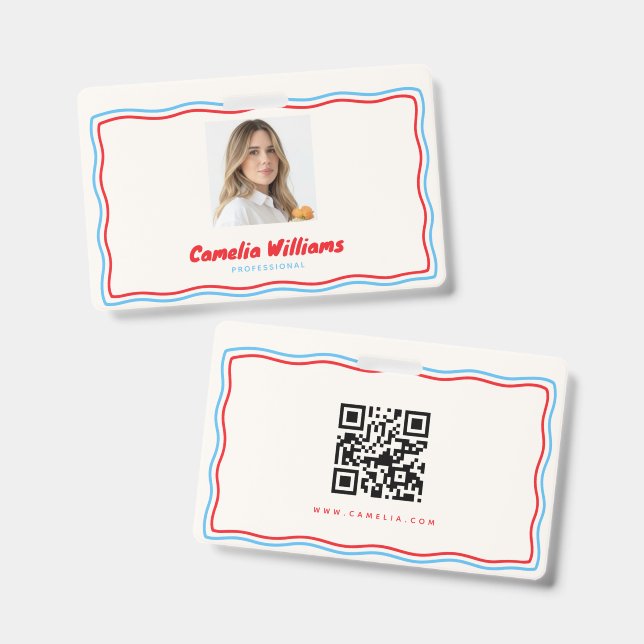doodle groovy job badge (Front & Back)